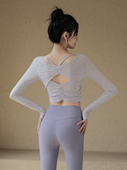 Hollow back long sleeves