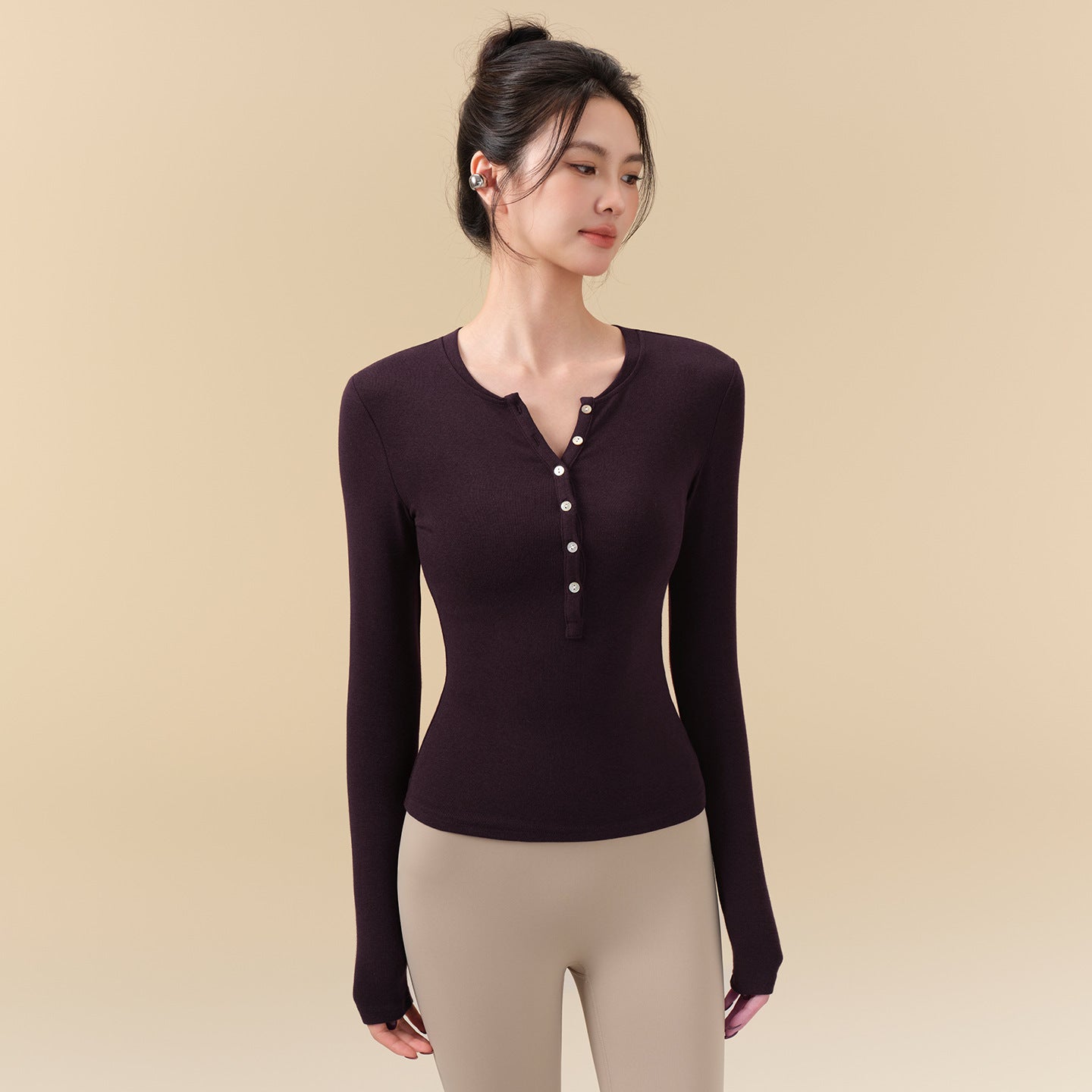 Slim and skin-friendly Pilates long sleeves
