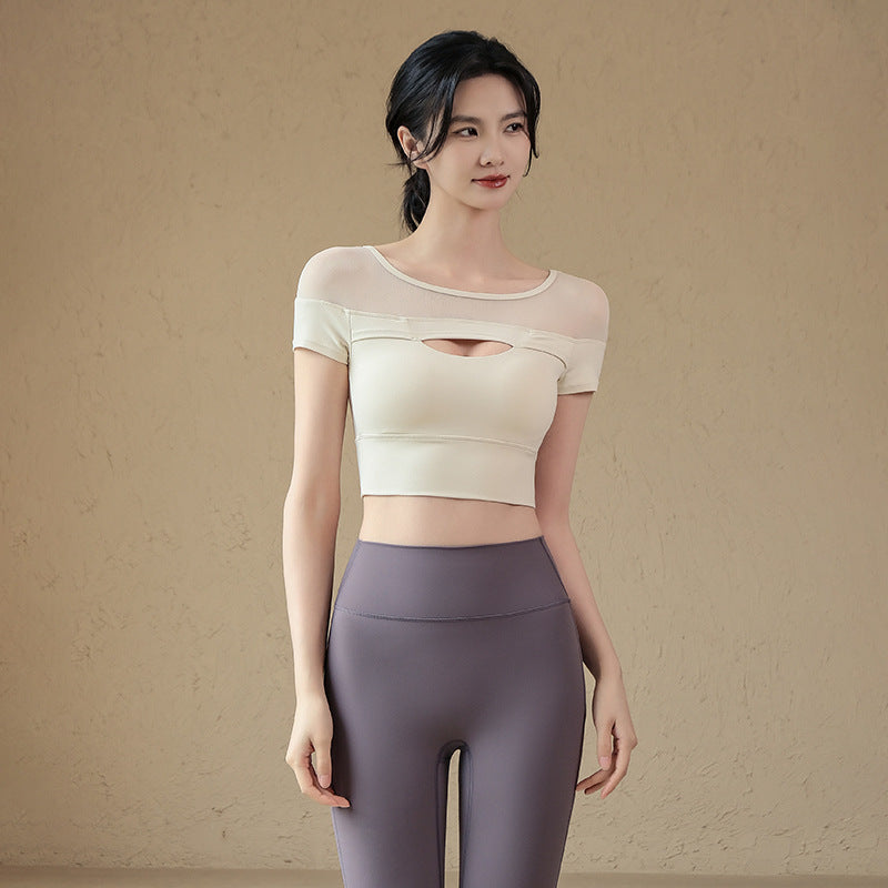 Padded slim-fit short sleeve t-shirt