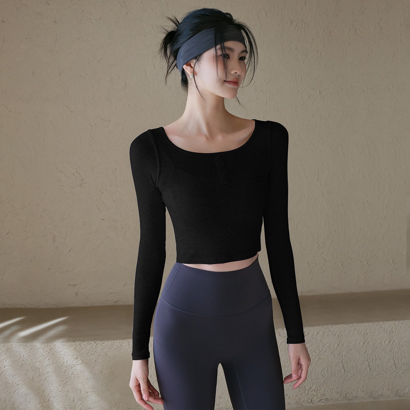 Slim short Pilates training fitness long sleeves