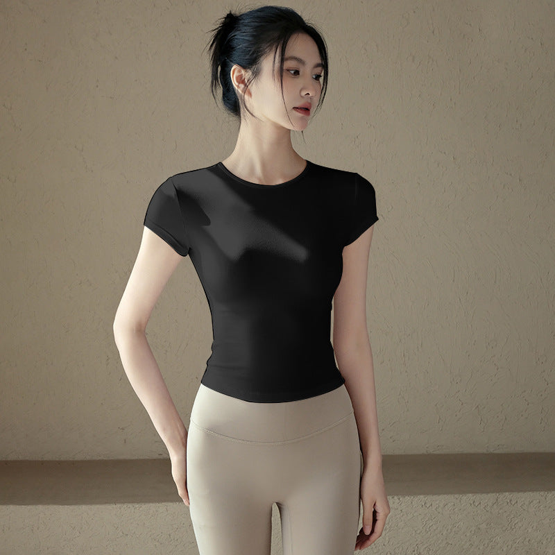 Casual slim slim slim athletic short sleeves