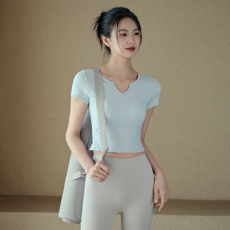 Slim and slim sports fitness short sleeves
