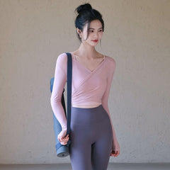 New sexy mesh back yoga top