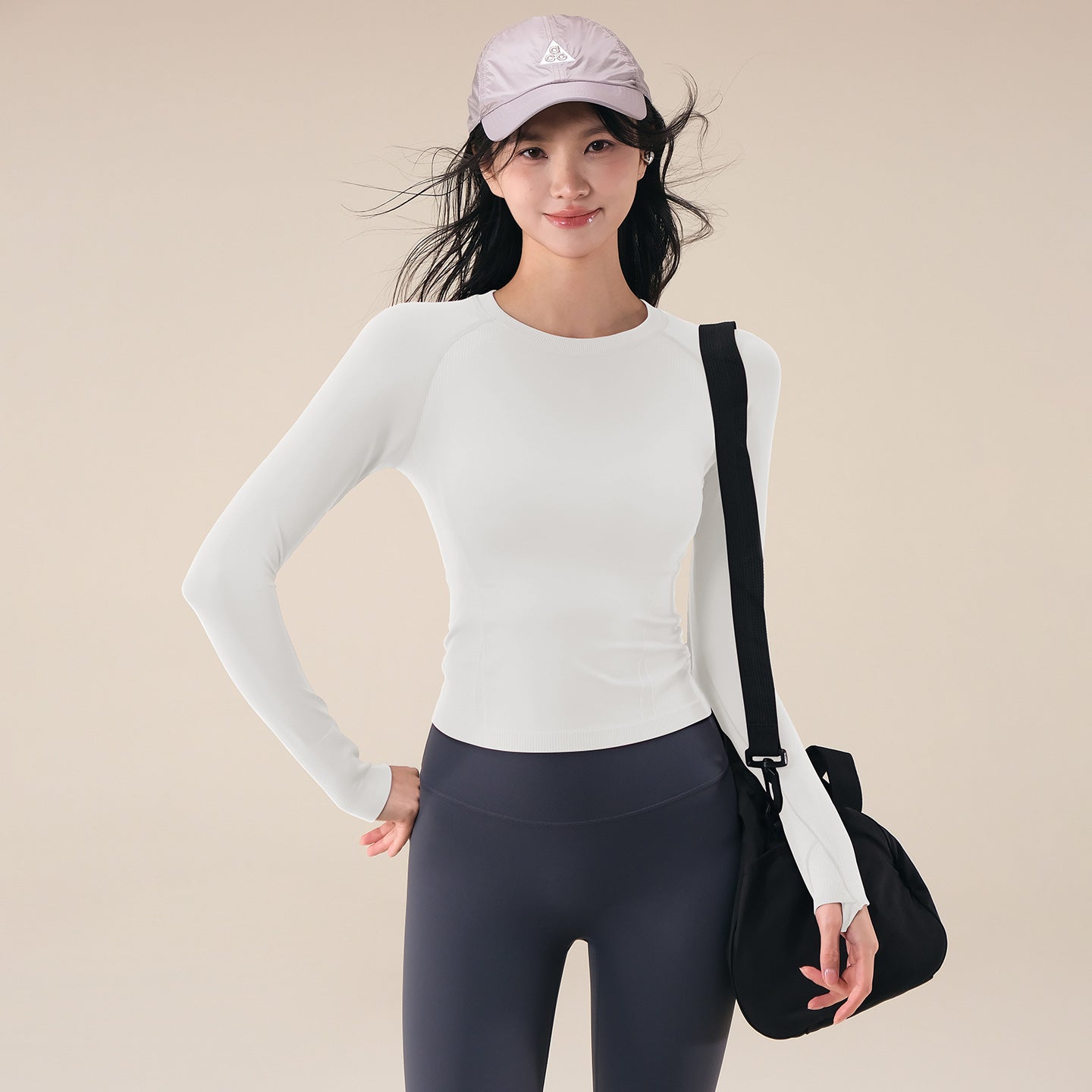 Autumn High Elastic Running Sports T-shirt