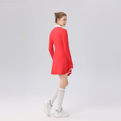 Contrasting polo collar trim height elastic golf tennis suit sports suit