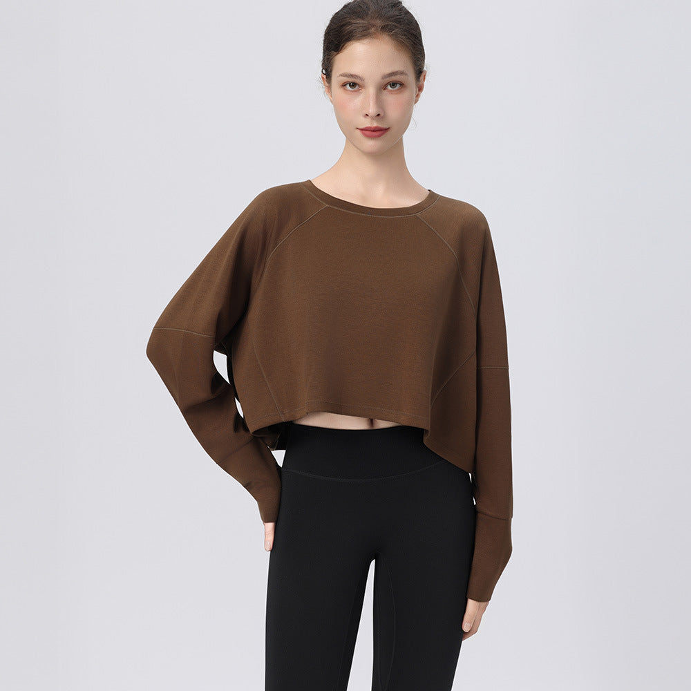 Loose crew neck gym top cover-up
