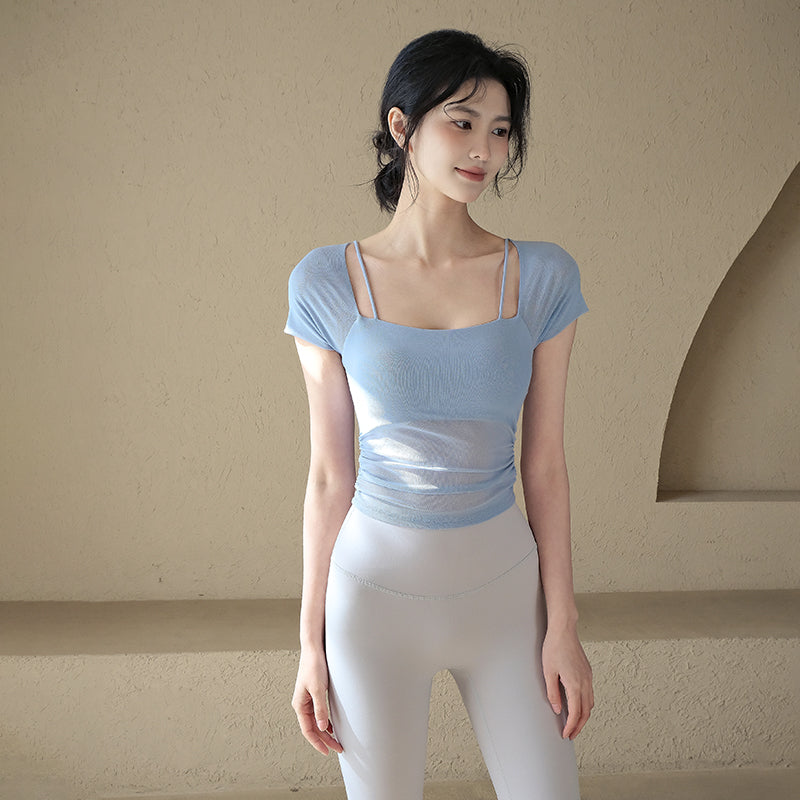Fake Two-Piece Short Sleeve