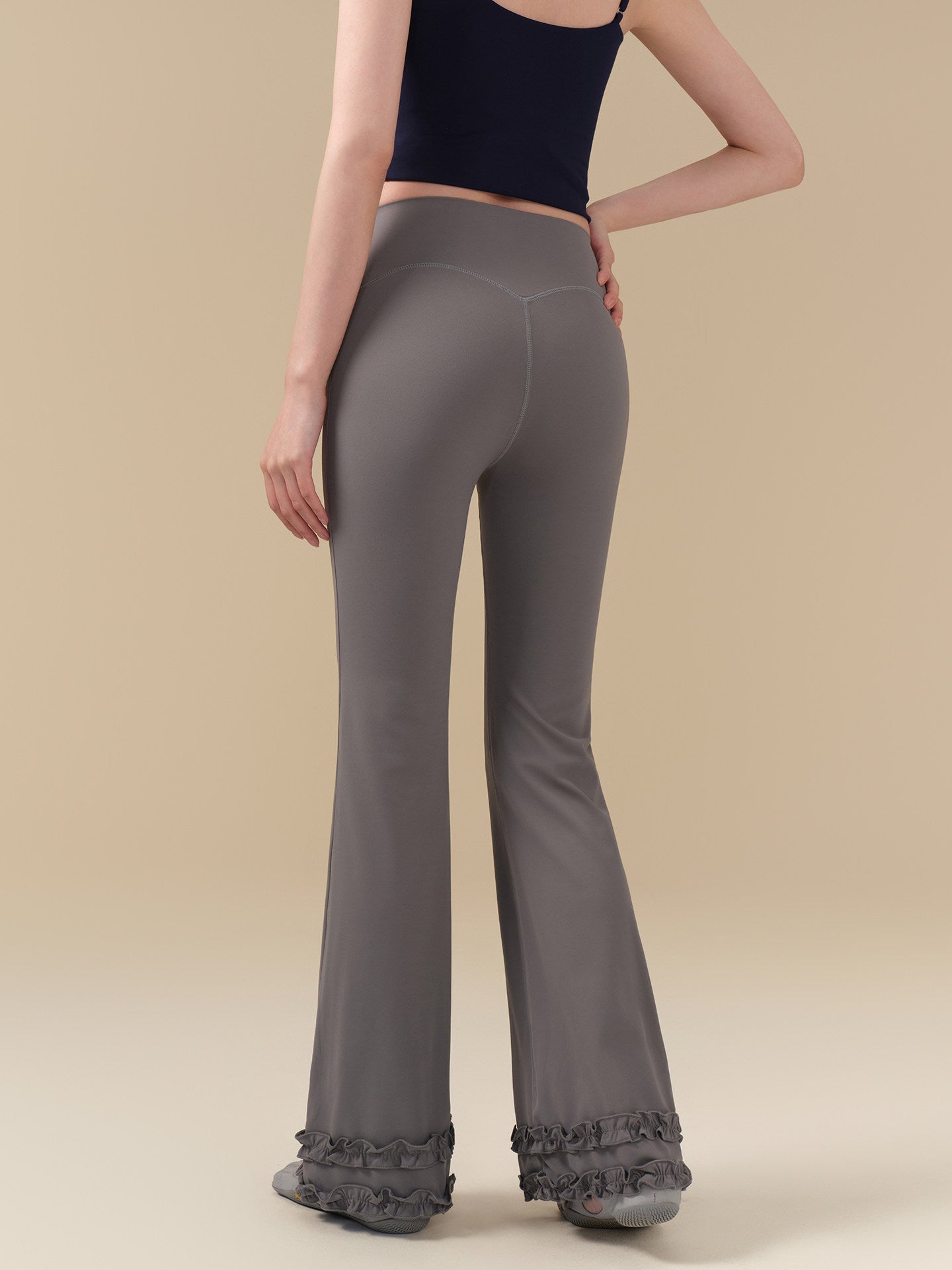 High-elastic nude slimming high-waisted bell-bottoms