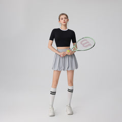 High-waisted bud moisture-wicking golf tennis skirt