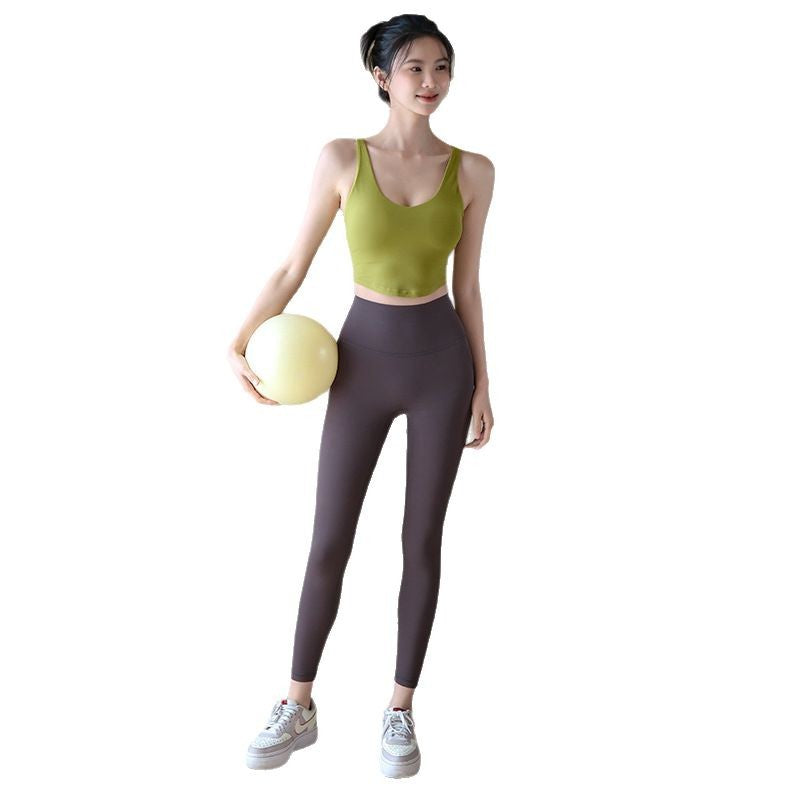 All-in-one skinny and slimming V-shaped back gym bra