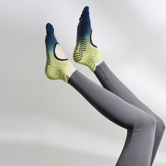 Gradient diamond breathable instep five-toe non-slip ankle socks