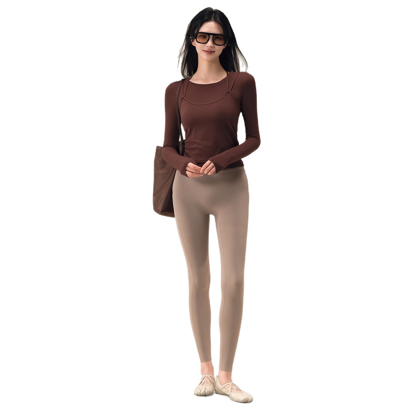 Fall and winter layered Pilates training two-piece set