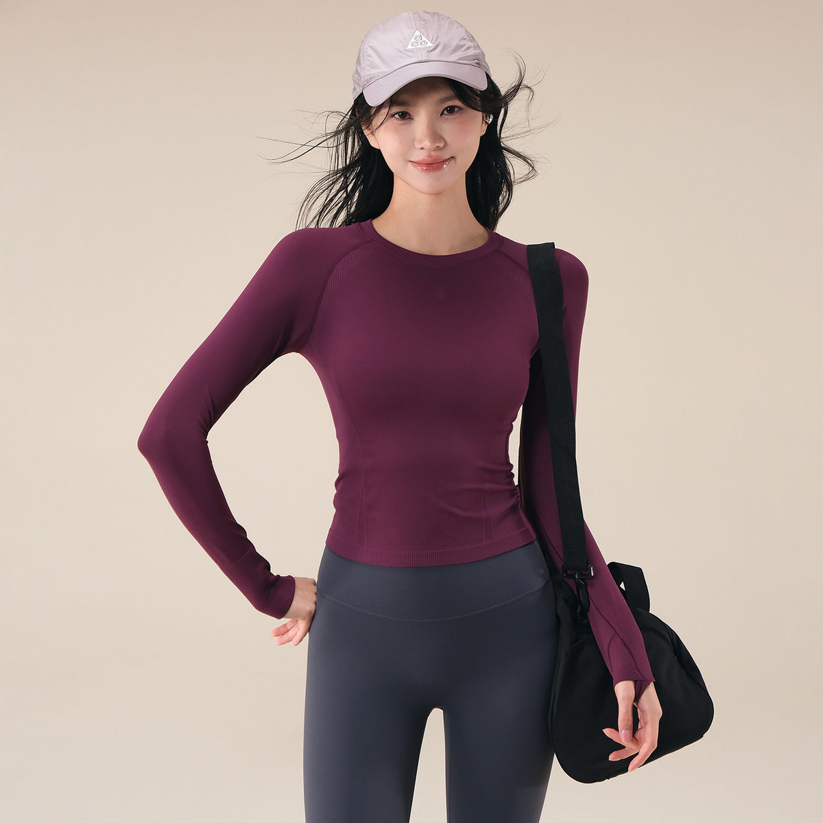 Autumn High Elastic Running Sports T-shirt