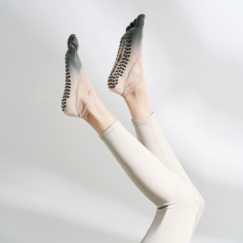 Gradient five-toe non-slip socks