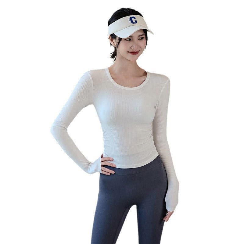 Fitted slimming long-sleeve T-shirt