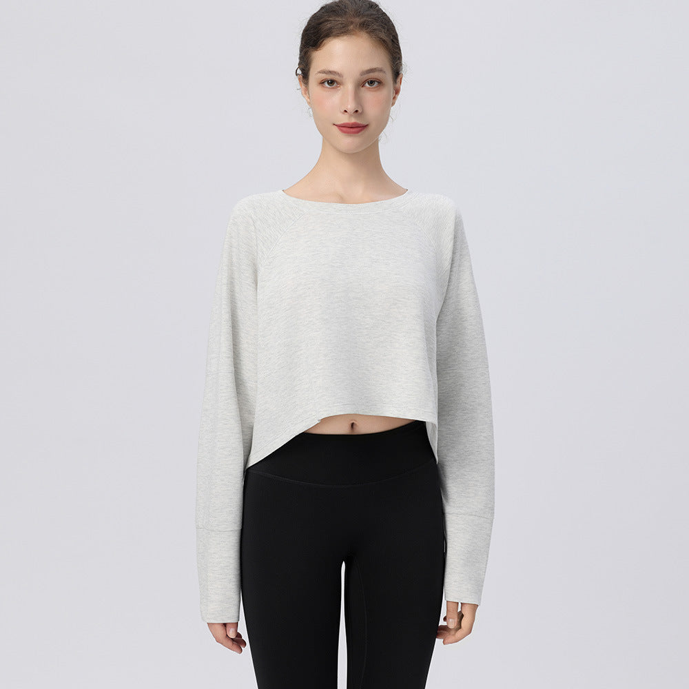 Loose crew neck gym top cover-up