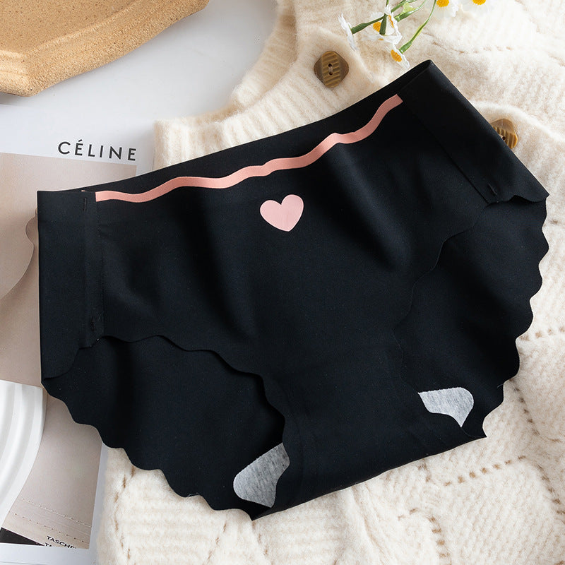 Cotton mid-rise seamless ice silk briefs