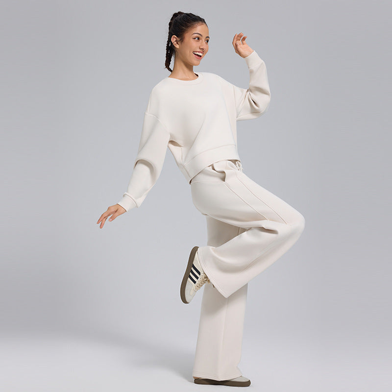 Autumn and winter new high-end lazy and loose drape sports slacks