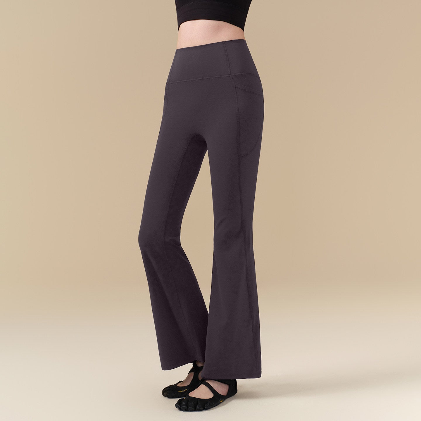 Autumn and winter high-elastic lycra sports cloud-sensing yoga bell-bottoms