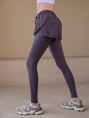 Fake Two-Piece High Waist Pants