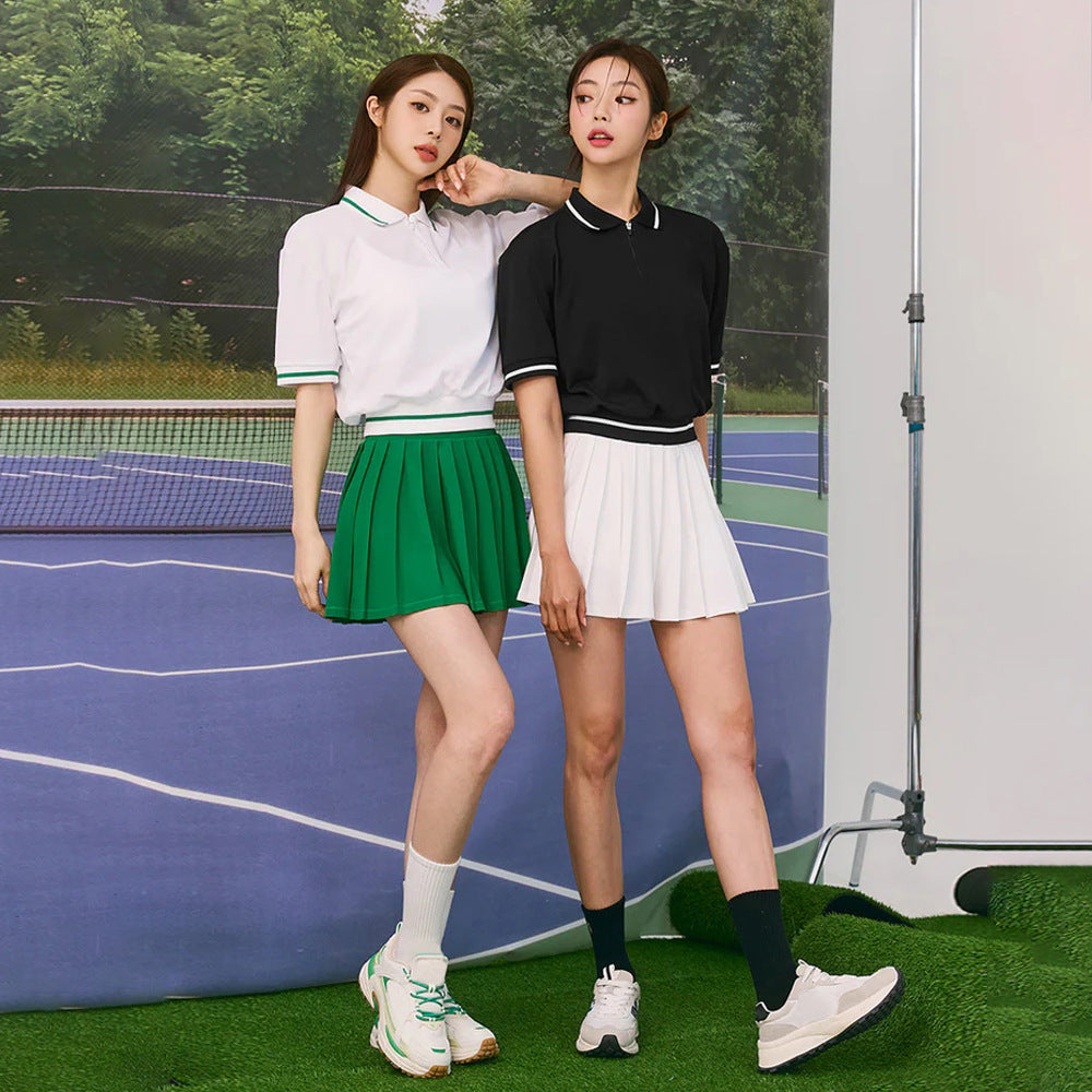 Casual contrast thread sport tennis golf short sleeves