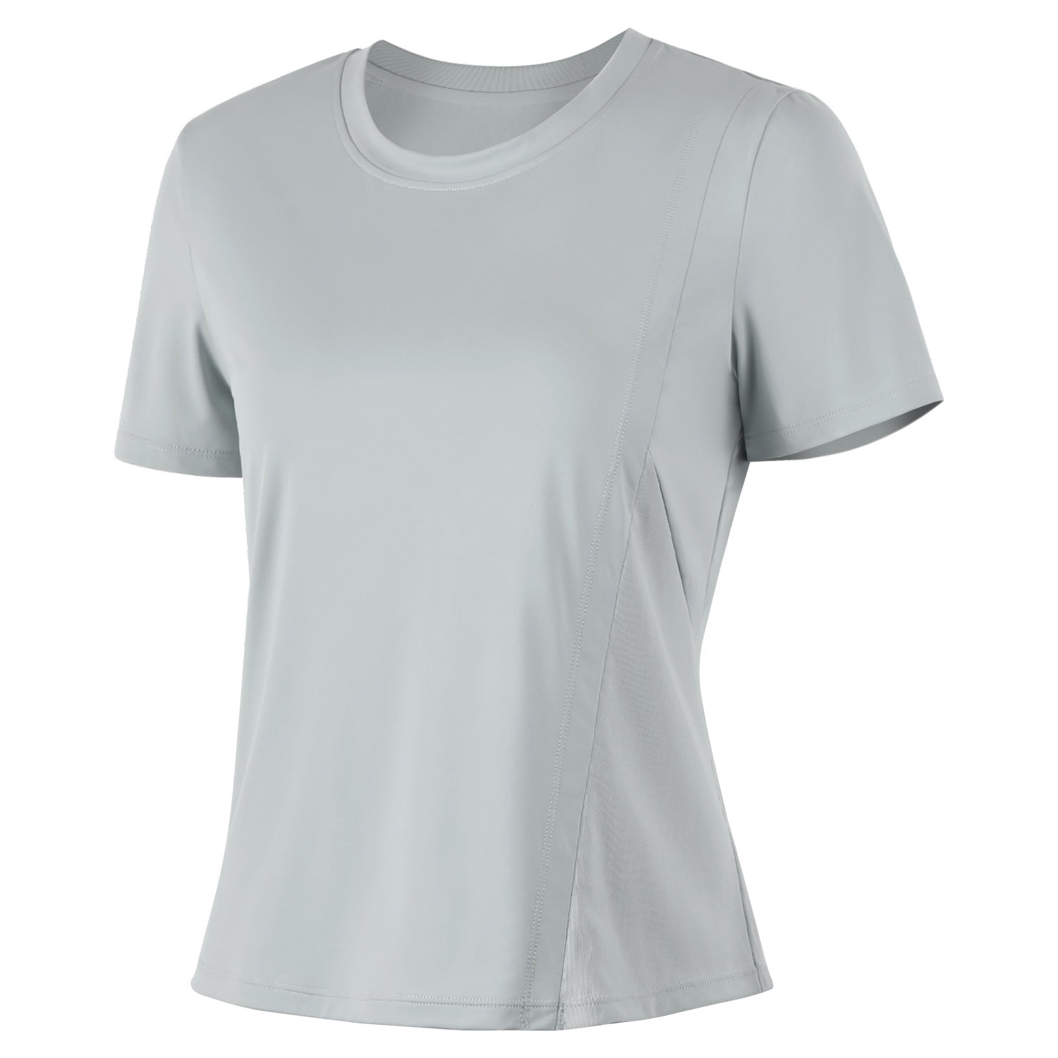 Crew neck paneled with breathable short sleeves