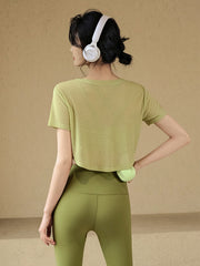Loose quick-drying smock yoga short-sleeved T-shirt