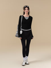 Fake two pieces of hip-covering slimming anti-exposure sports gym pants