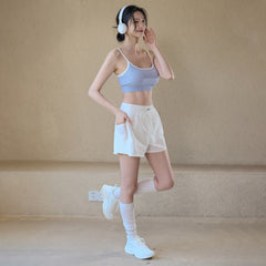 Loose, Lightweight, Breathable, Fake two-piece yoga exercise gym shorts