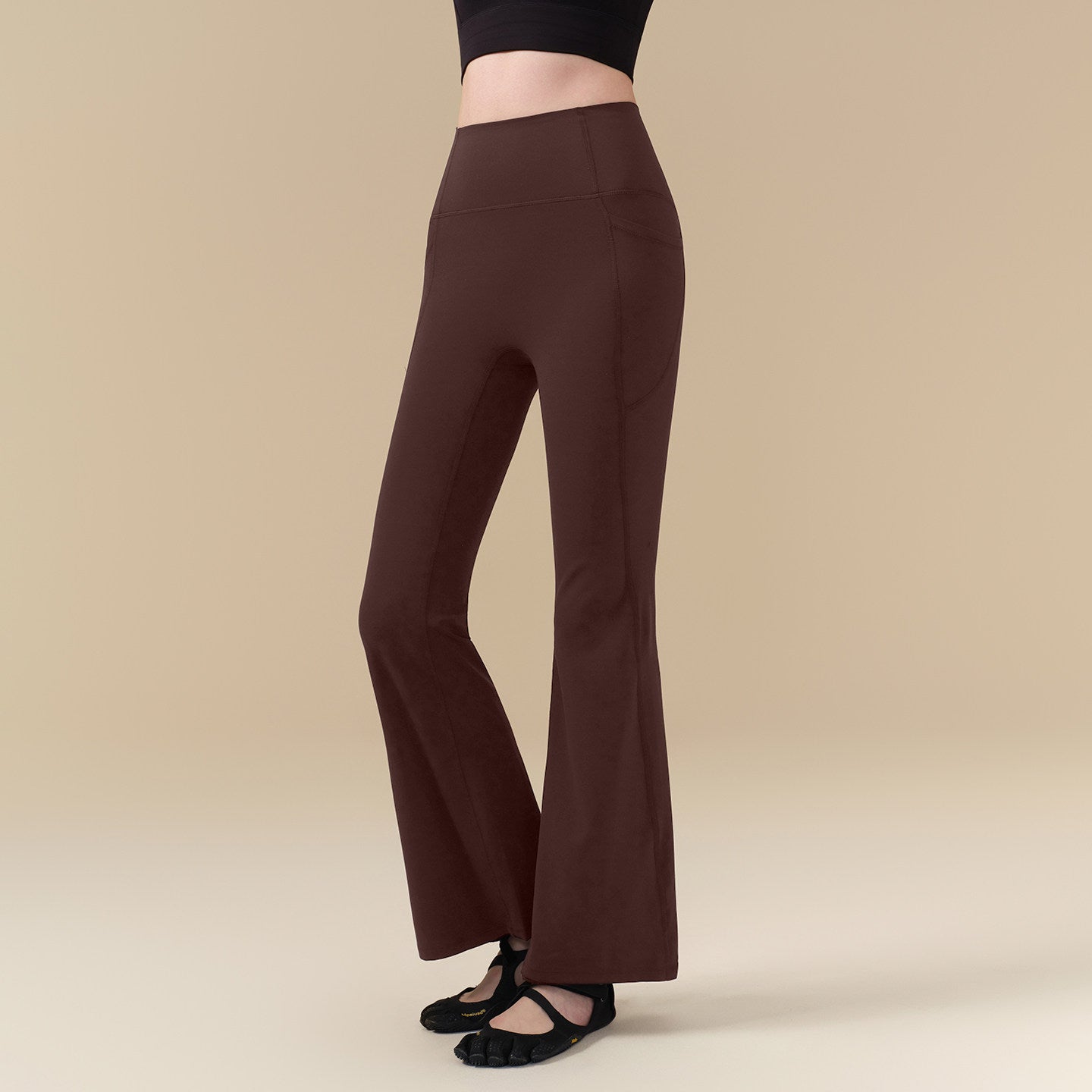 Autumn and winter high-elastic lycra sports cloud-sensing yoga bell-bottoms