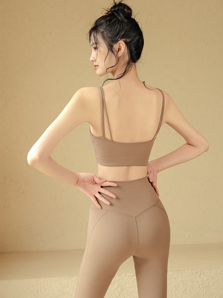 High waist hip lifting nude yoga skinny trousers