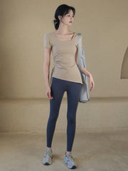 Drawstring Short Sleeve With Pads