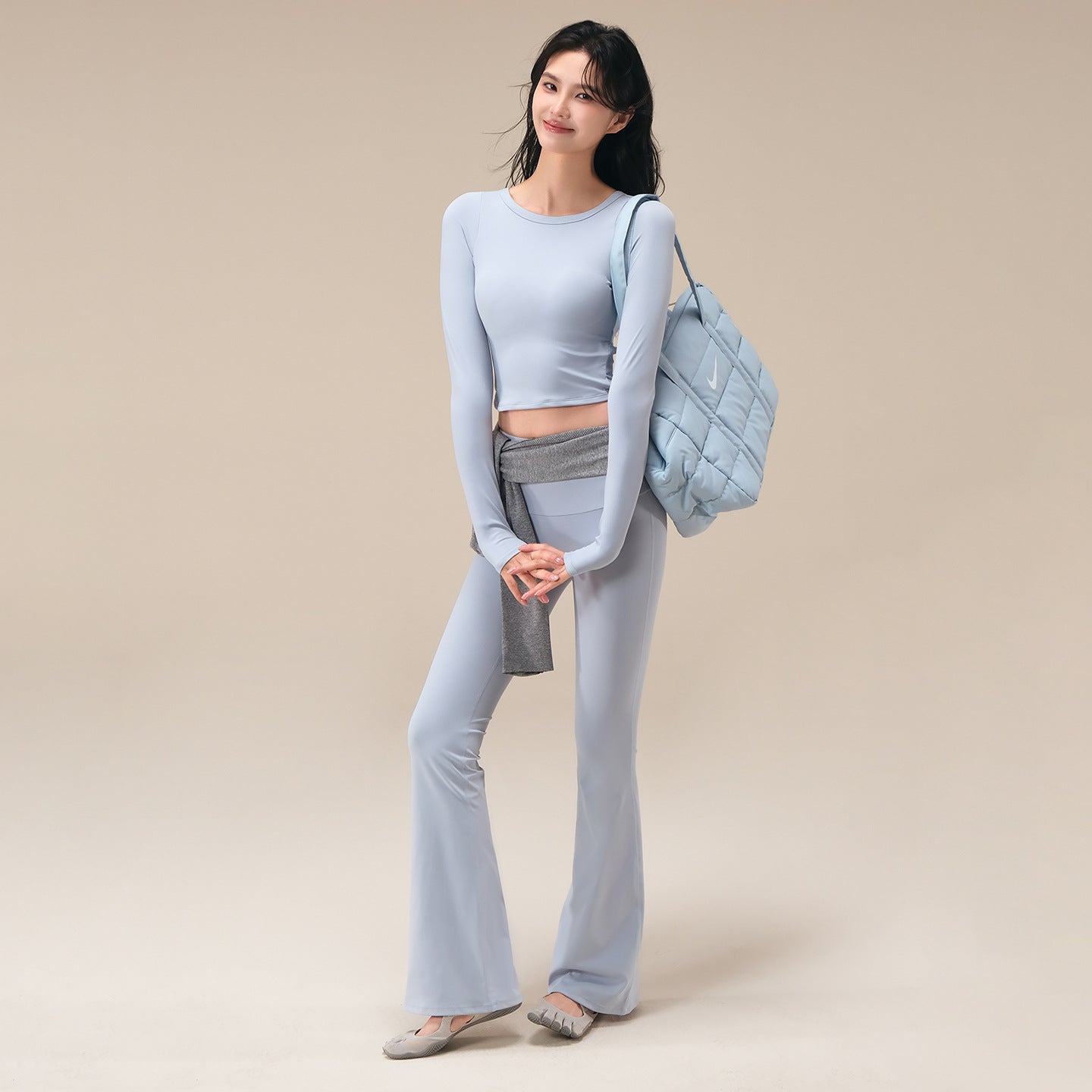 Autumn high-waisted slimming without embarrassment line training bootcut pants