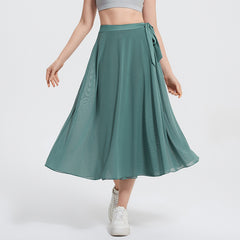 Ballet high-waisted loose-fitting strappy midi skirt