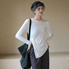 High-end slit comfortable slimming sports T-shirt