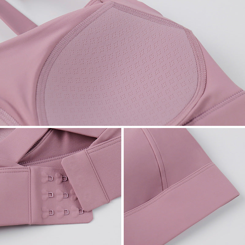 Integrated fixed cup sports bra