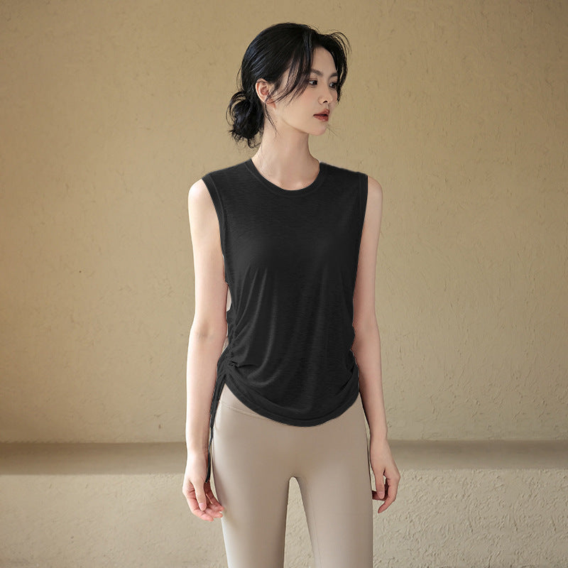 Drawstring sports vest