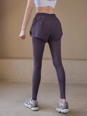 Fake Two-Piece High Waist Pants