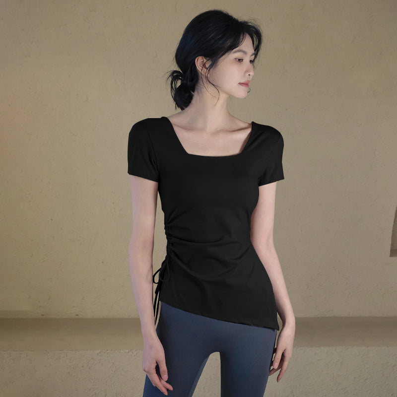 Drawstring Short Sleeve With Pads