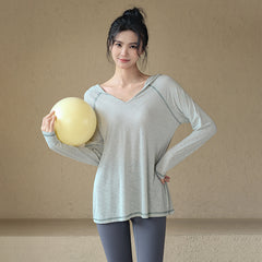 Hooded Loose-Fit Long Sleeve Pullover