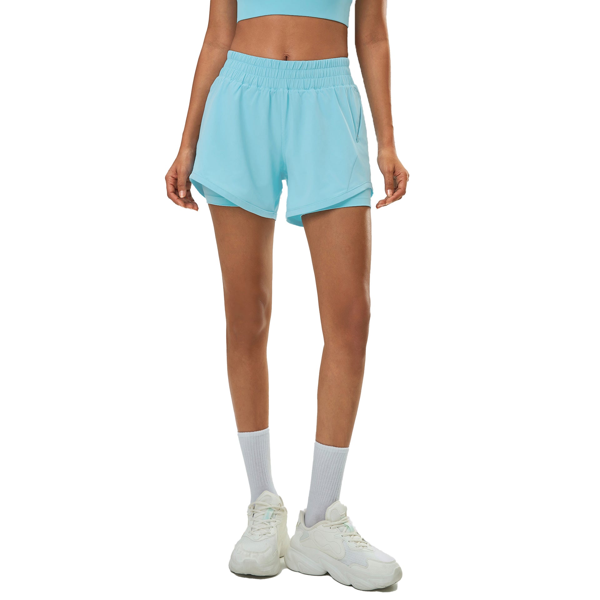 Quick-drying drawstring hip-covering sports shorts