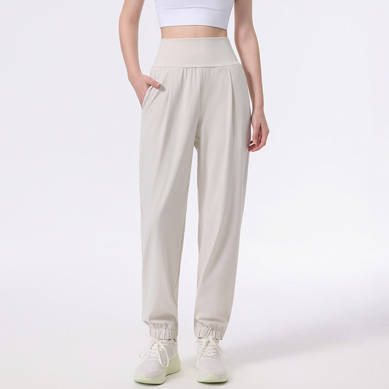 Autumn and winter high-waisted loose slimming fitness trousers