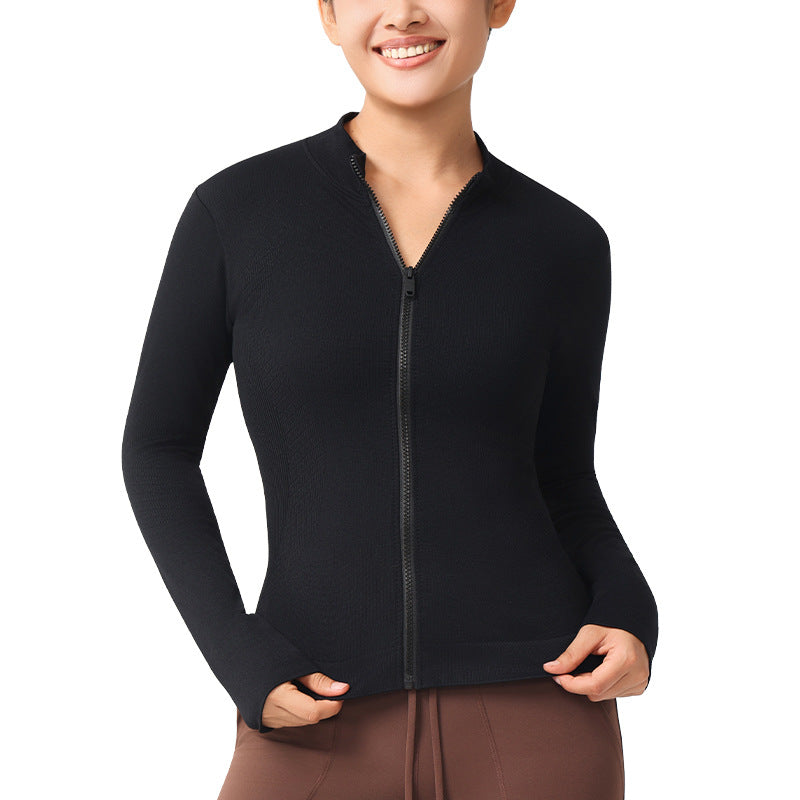 High elasticity, Slimming, Breathable, Nude fitness clothes, Yoga long-sleeved tops