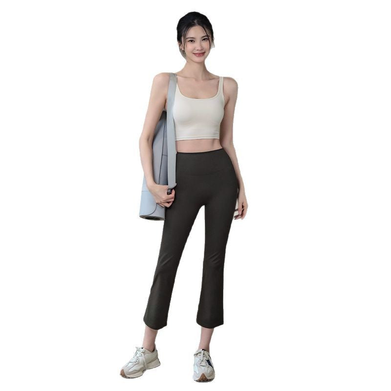Cropped straight-leg high-rise peach hip lifts