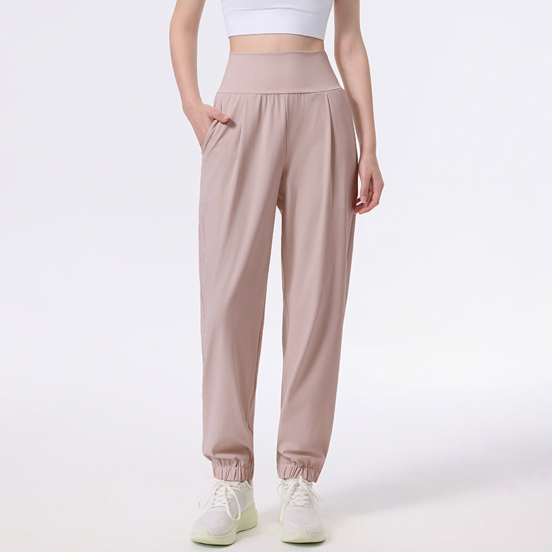 Autumn and winter high-waisted loose slimming fitness trousers