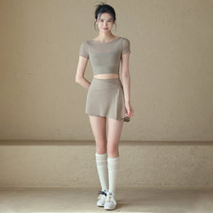 2 In 1 Anti Exposure Skort Sports Yoga Tennis Skirt