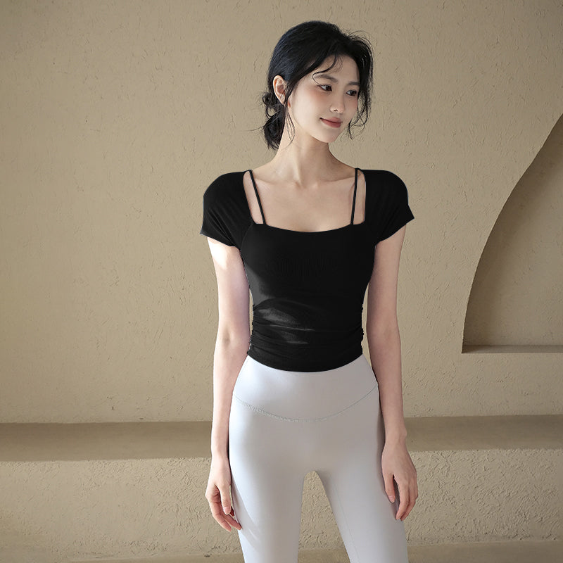 Fake Two-Piece Short Sleeve