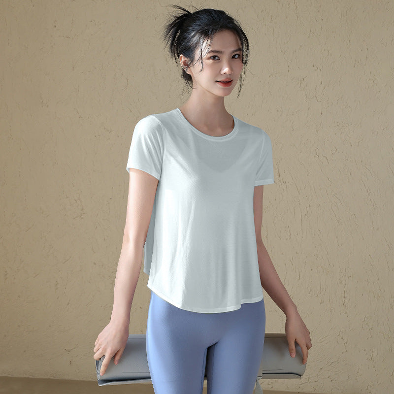 Breathable sports fitness cover-up short sleeves