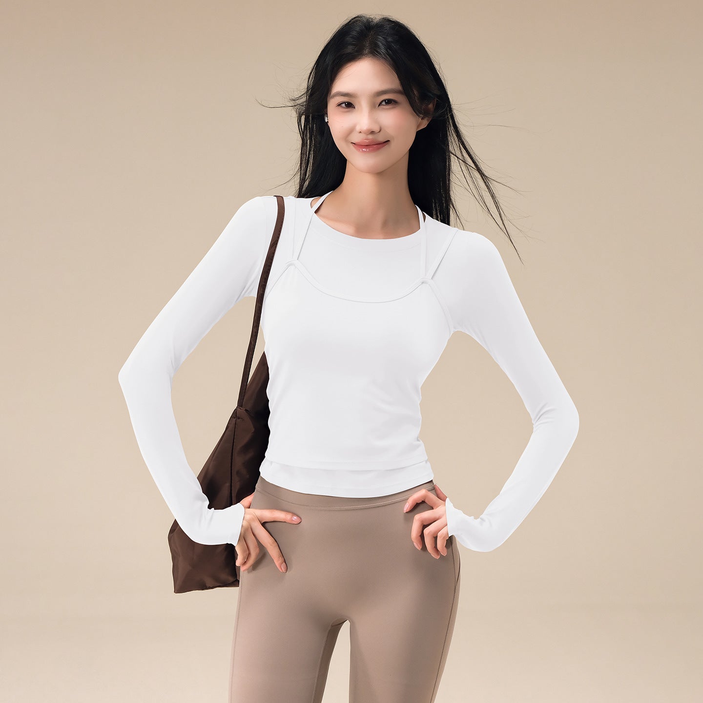 Fall and winter layered Pilates training two-piece set