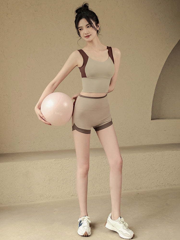 Contrast color shockproof bra